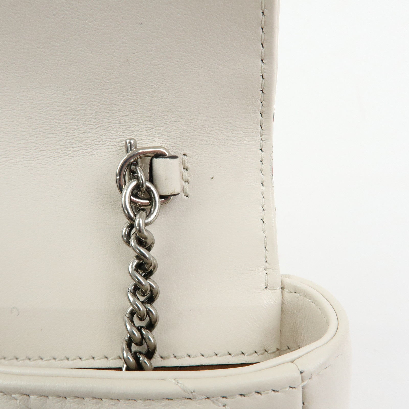GUCCI GG Marmont Apple Chain Shoulder BAg Crossbody Bag Ivory 476433