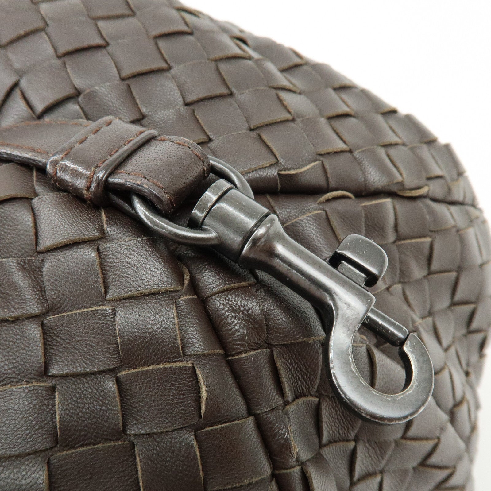 BOTTEGA VENETA Intrecciato Campana Shoulder Bag Hand Bag Brown 125787　