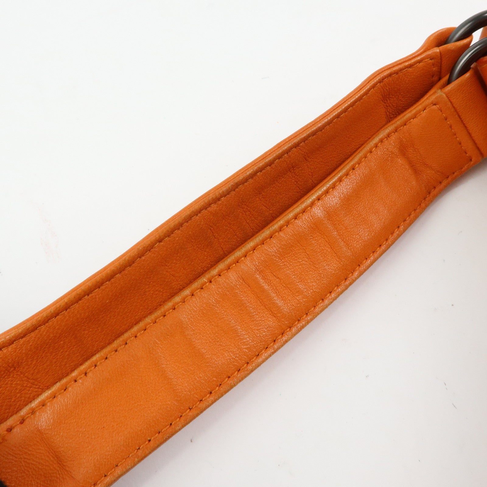 BOTTEGA VENETA Intrecciato Campana Leather Shoulder Bag Orange