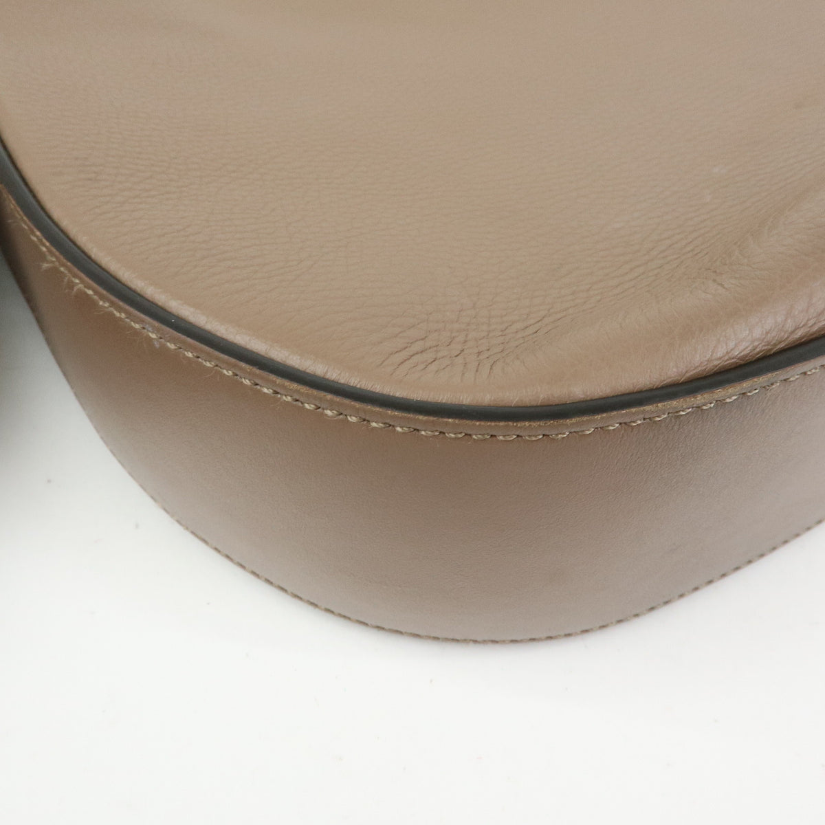 TOD'S  Oboe Leather Shoulder Bag Hand Bag Taupe Brown