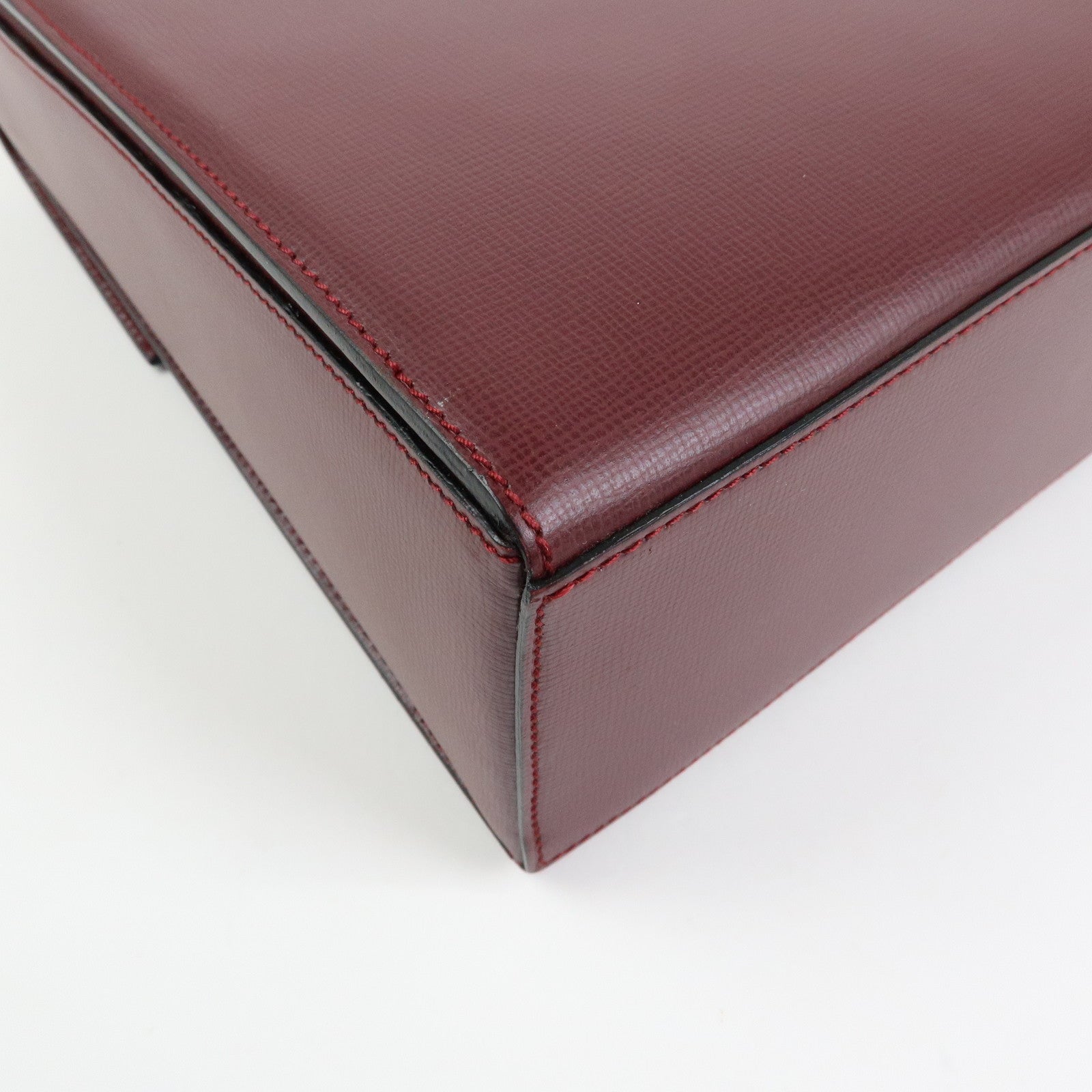 Cartier Must de Cartier Leather Top Handle Hand Bag Bordeaux