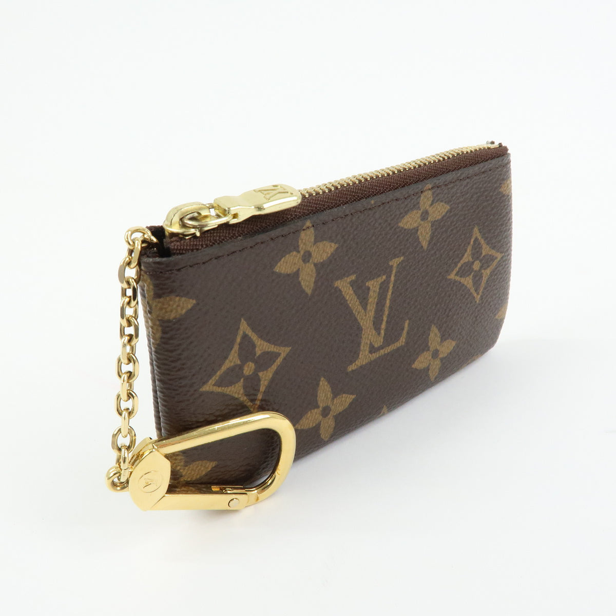 Louis Vuitton Monogram Pochette Cles Coin Case Key Case Brown M62650