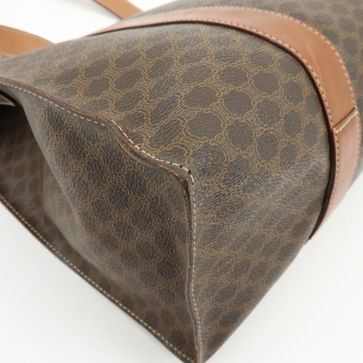 CELINE Macadam PVC Leather Shoulder Bag Hand Bag Brown