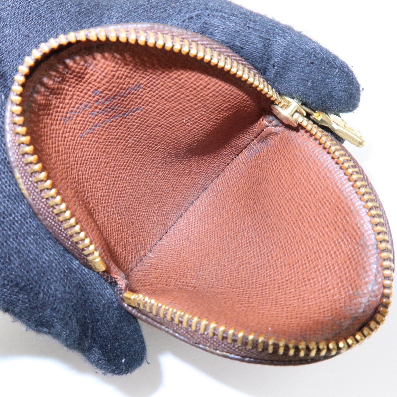 Louis Vuitton Monogram Porte Monnaie Rond Coin Case Brown M61926