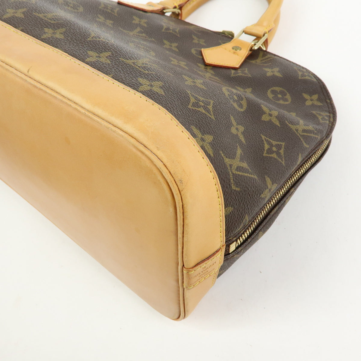 Louis Vuitton Monogram Alma Canvas Leather Hand Bag Brown M51130