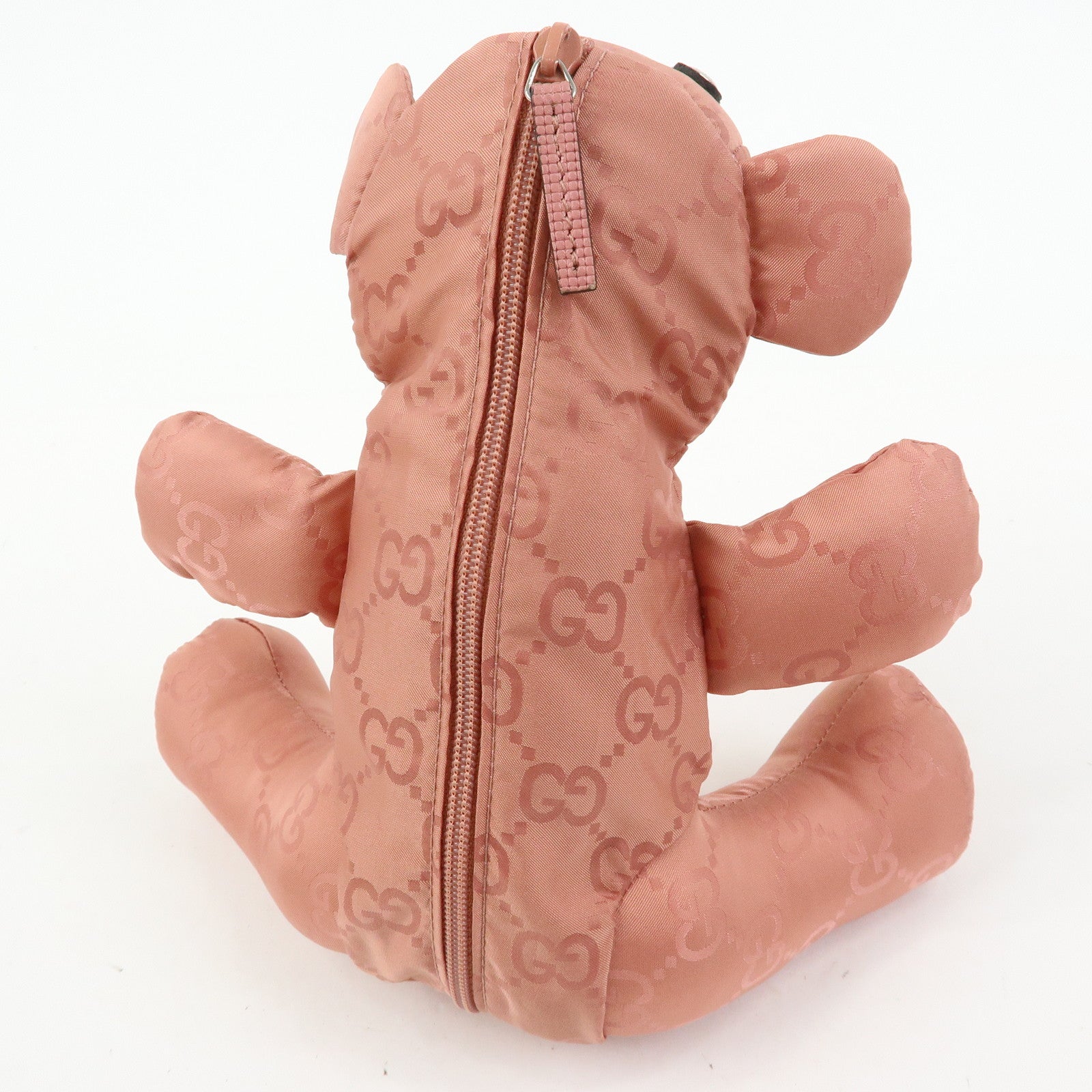 GUCCI Teddy Bear GG Nylon Cosmetic Pouch Bag Charm Pink 223669
