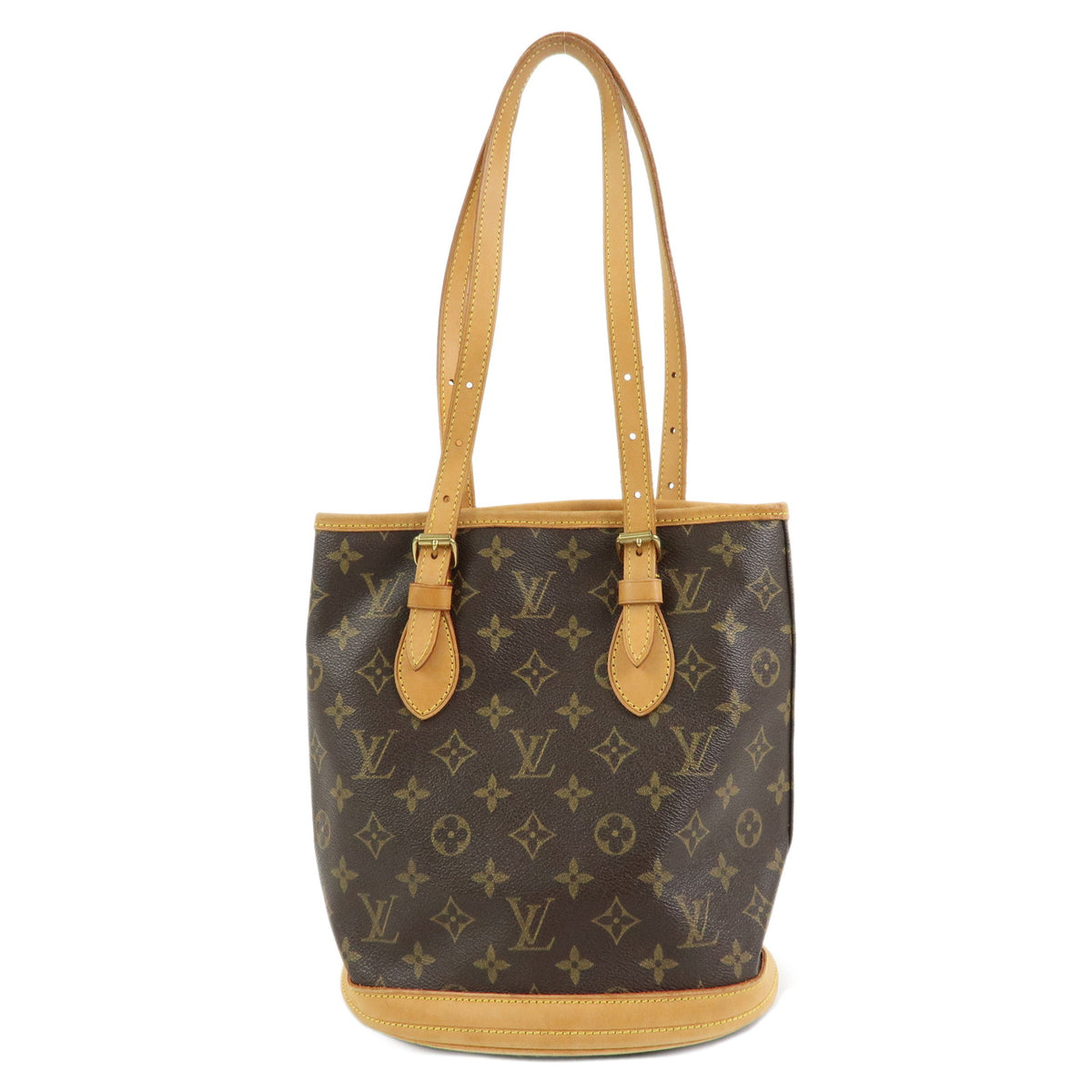Louis Vuitton Monogram Canvas Bucket PM Hand Bag Brown M42238