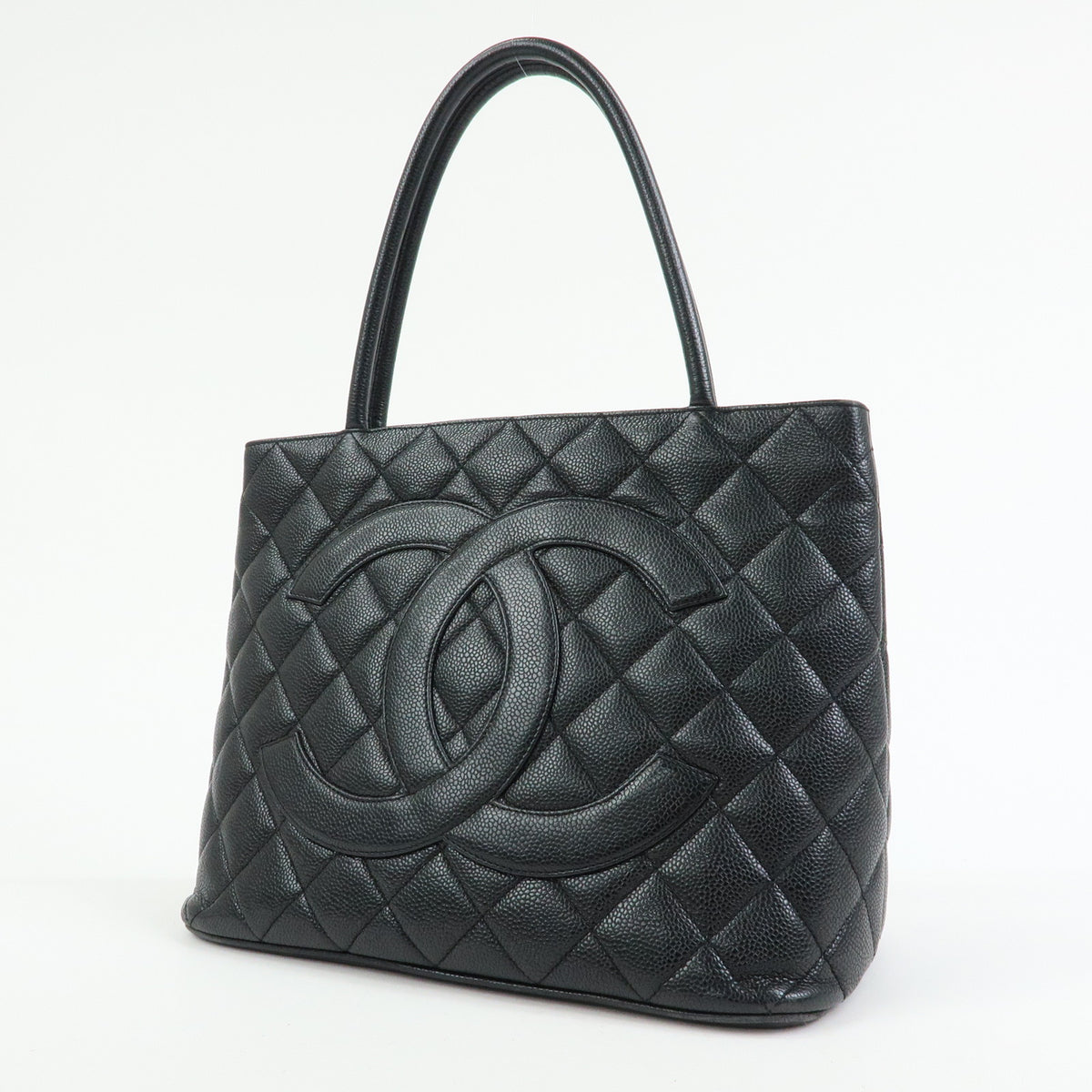 CHANEL Medallion Matelasse COCO Mark Tote Bag Hand Bag Black A01804