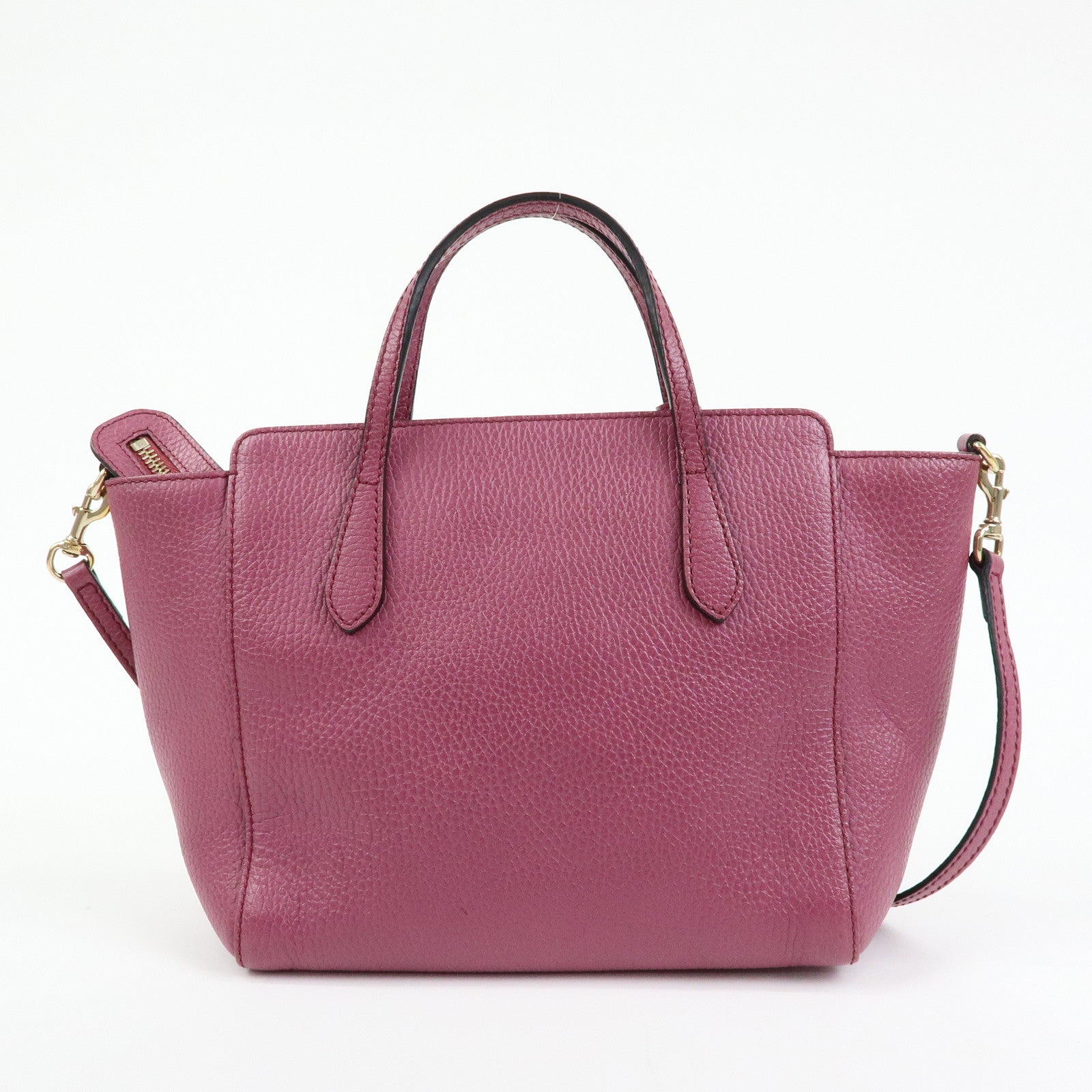 GUCCI Swing Mini Leather 2Way Bag Hand Bag Shoulder Bag Purple 368827