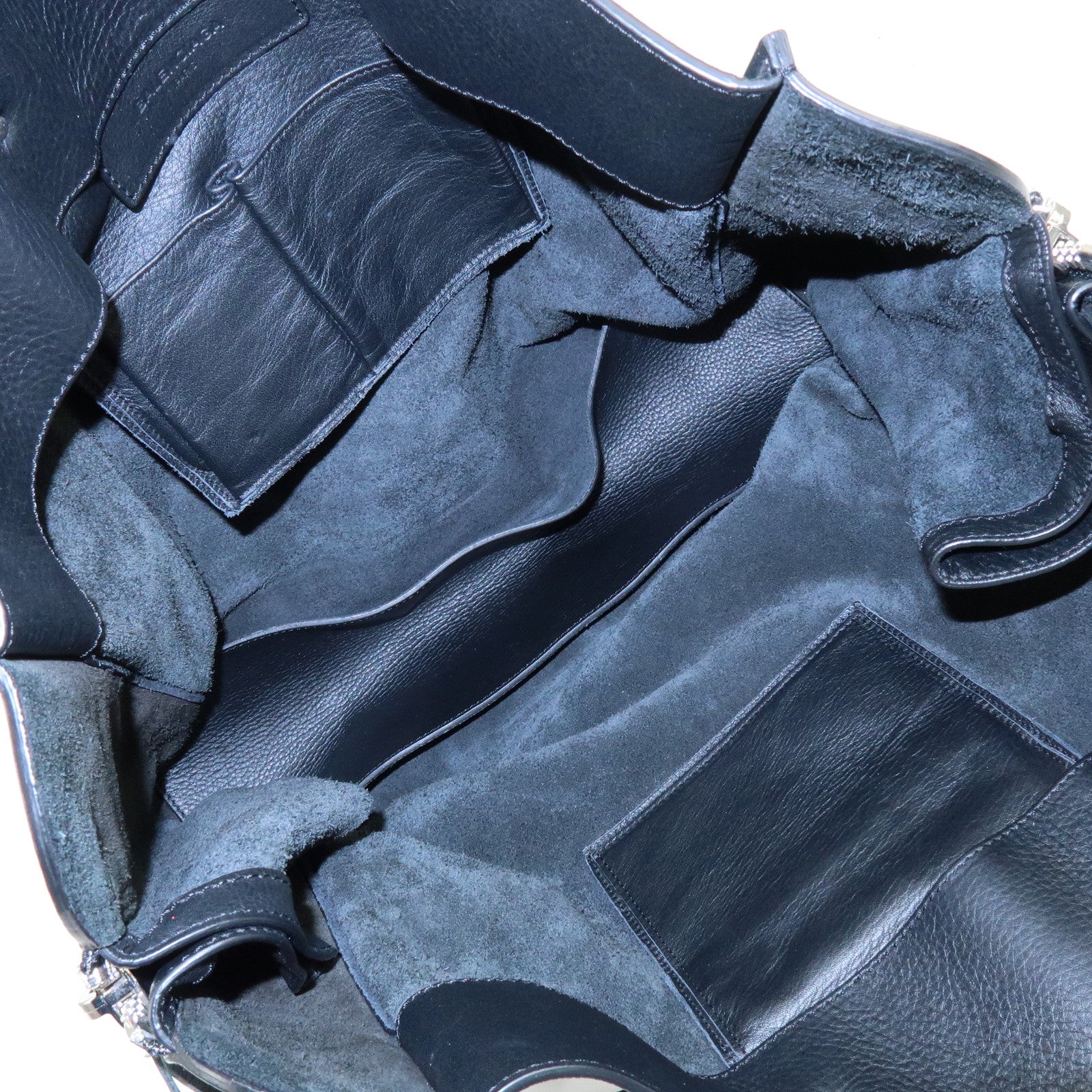 BALENCIAGA The Papier Leather Tote Shoulder Bag Black 236701