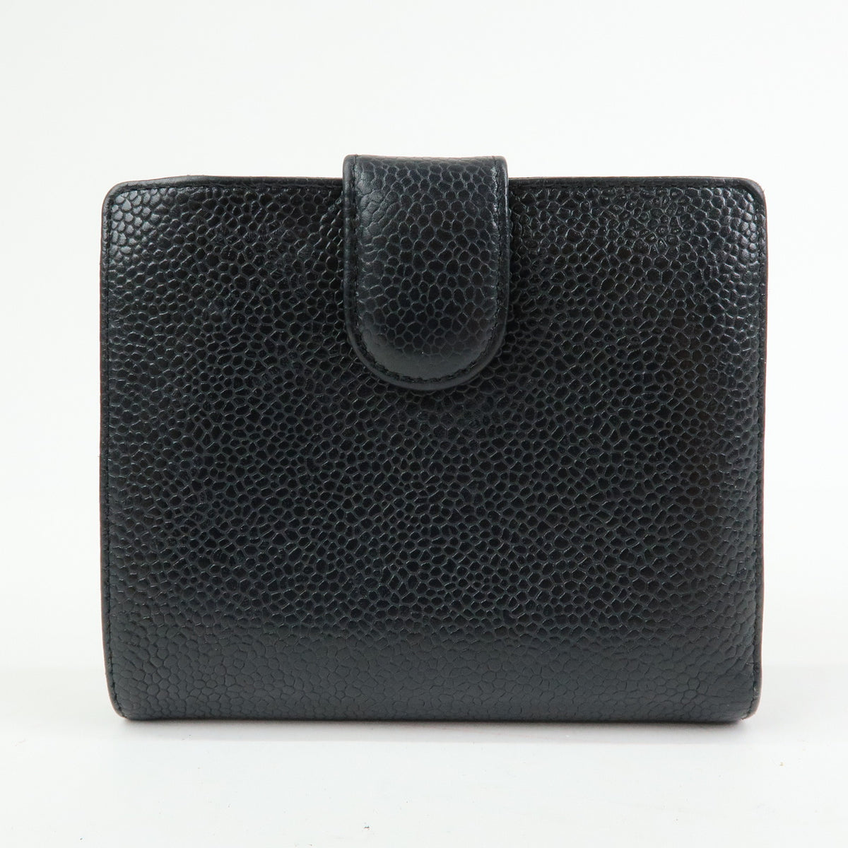 CHANEL COCO Mark Caviarskin Compact W Hook Wallet Black