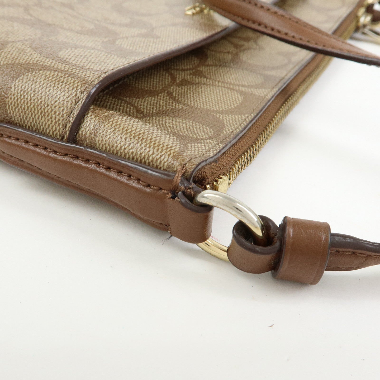COACH Set of 2 Signature PVC Leather Shoulder Bag Cosmetic Pouch