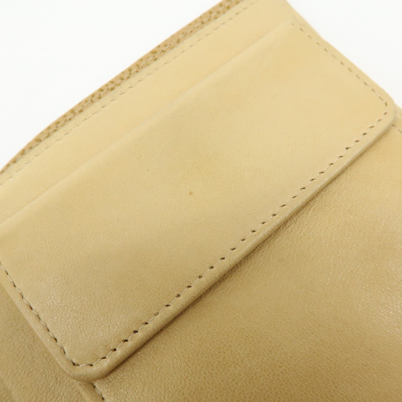 CHANEL COCO Mark Caviarskin Compact Wallet Beige
