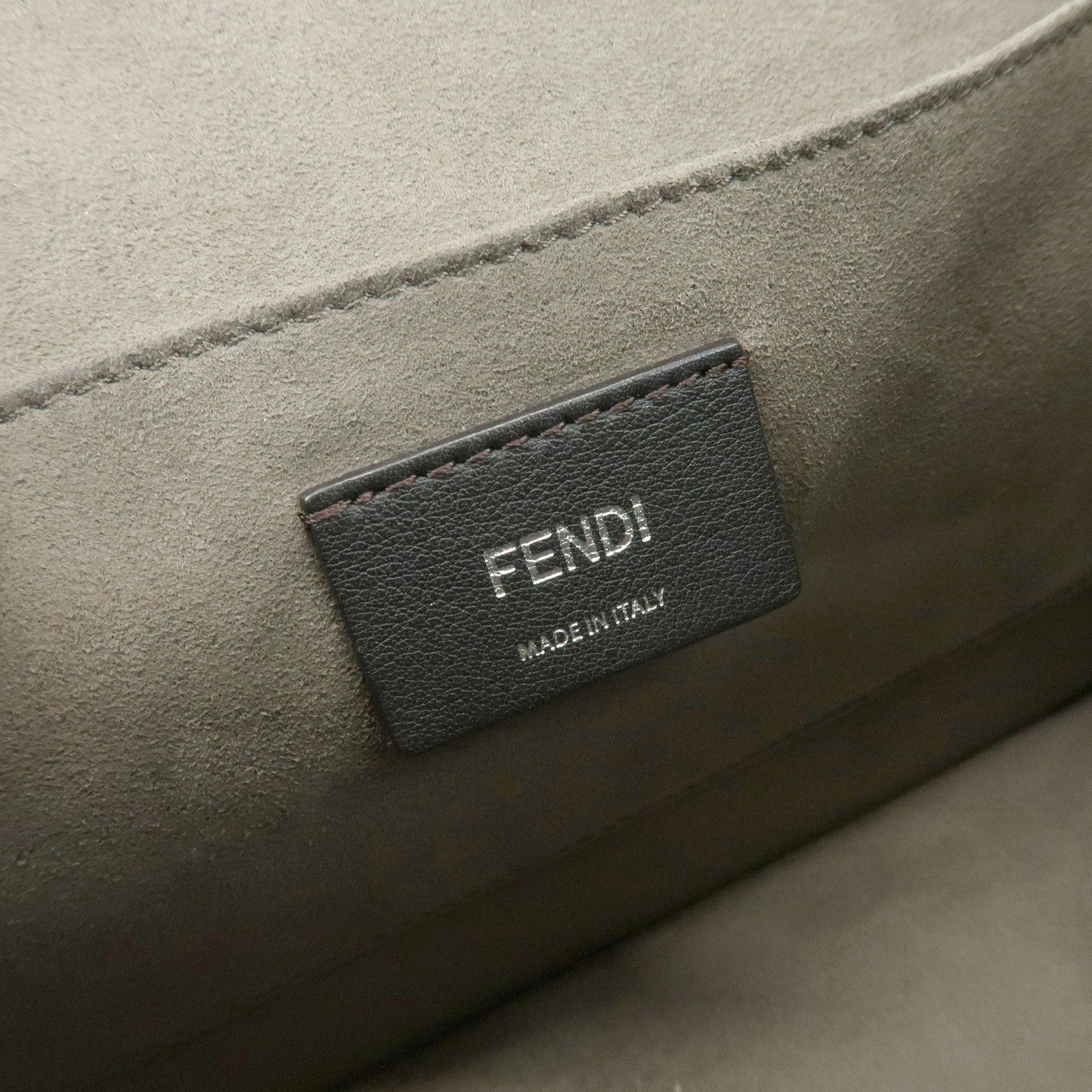 FENDI KAN I Leather 2Way Bag Shoulder Bag Hand Bag Gray