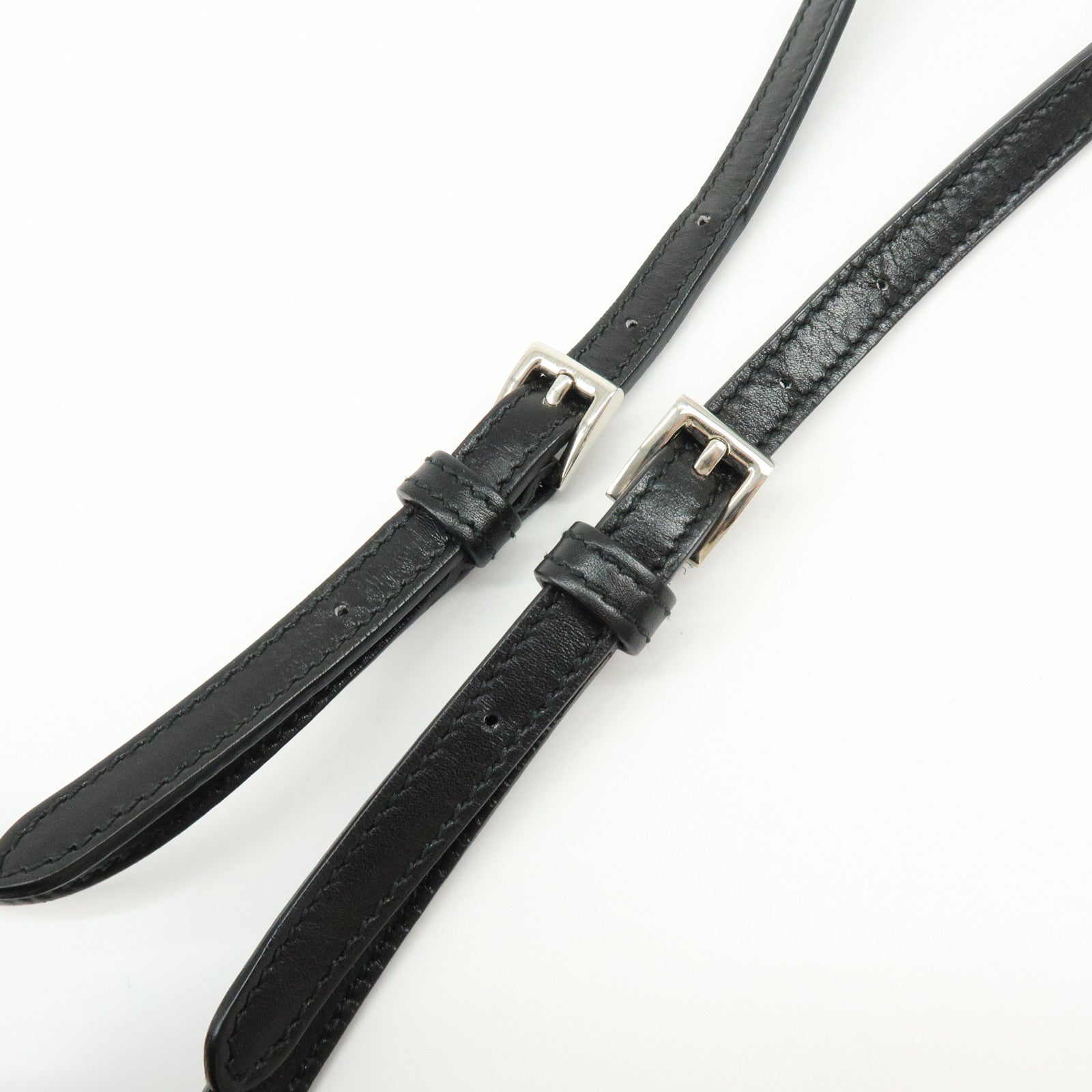 PRADA Leather 2Way Mini Shoulder Crossbody Bag Clutch Bag Black BT1031