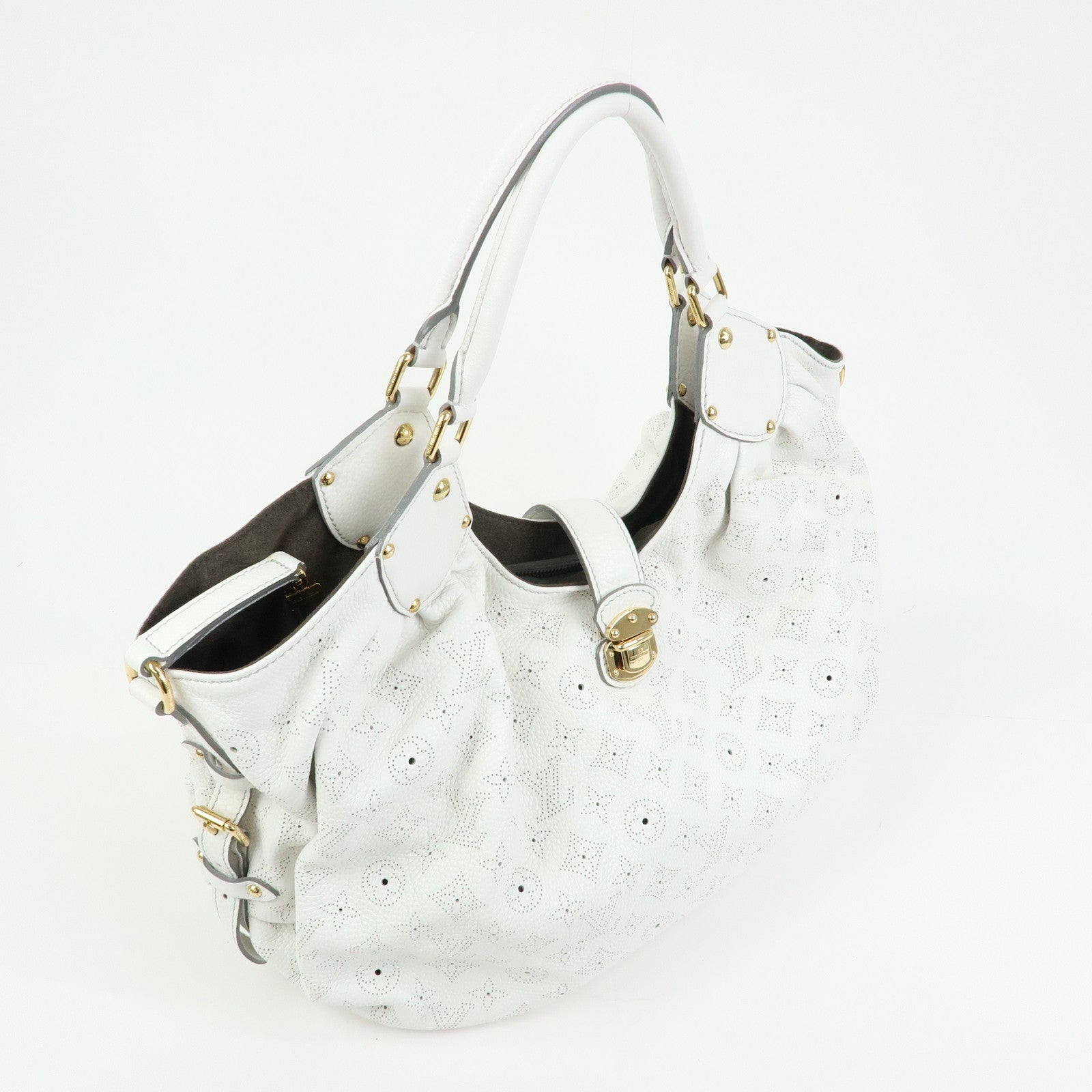 Louis Vuitton Monogram Mahina XL Leather Shoulder Bag Blanc M95715