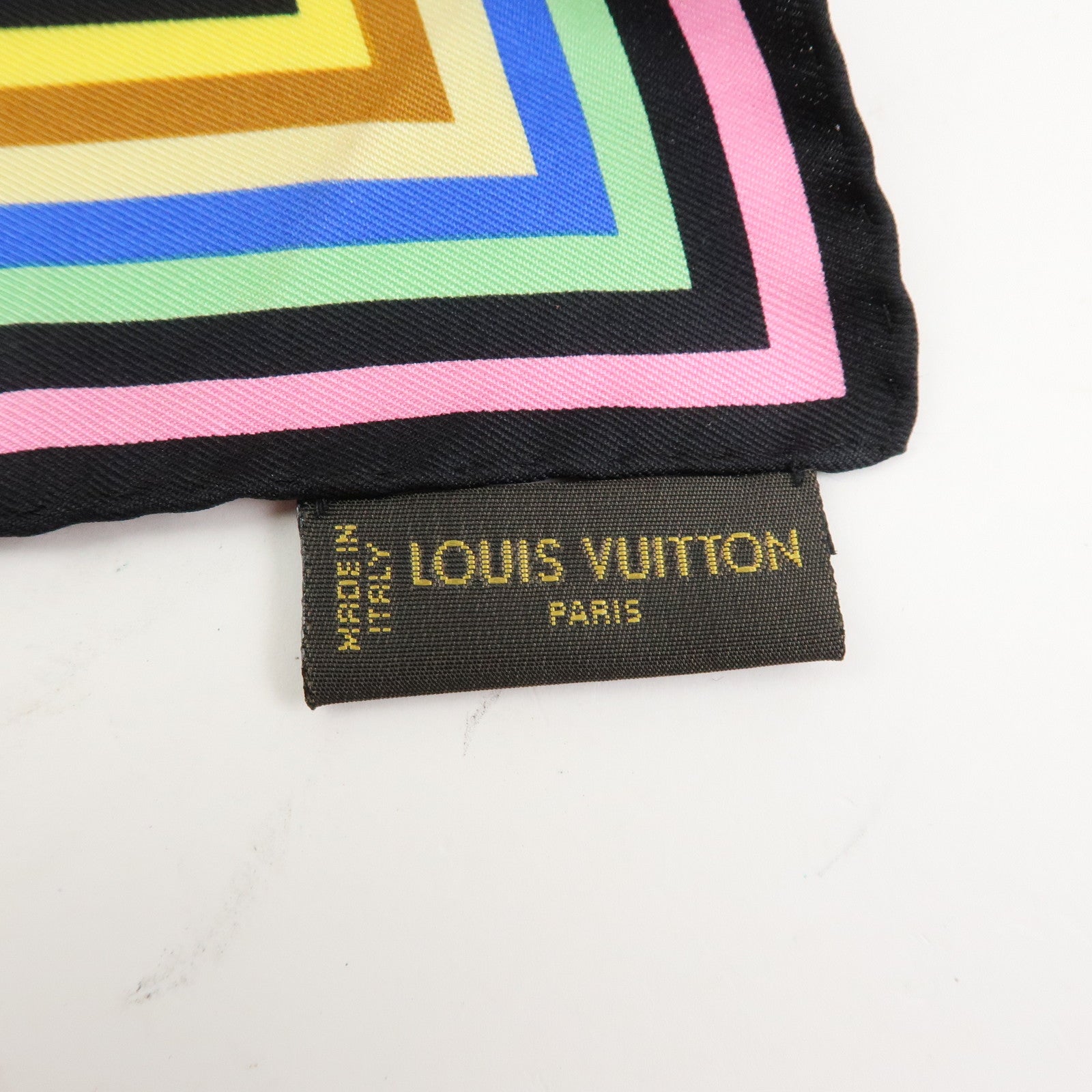 Louis Vuitton Monogram Silk 100% Scarf Multicolor Black M71914