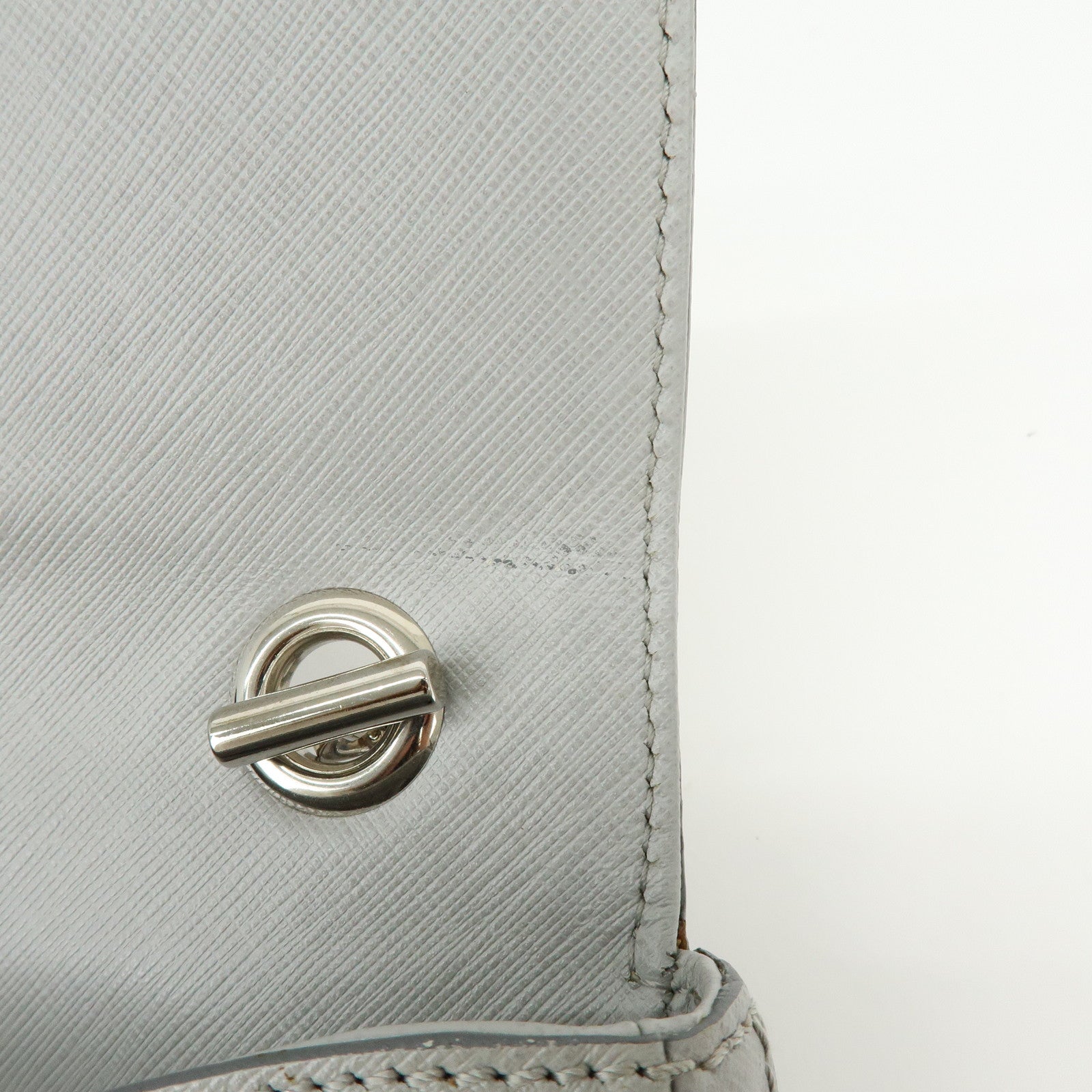 Ferragamo Gancini Leather Shoulder Bag Hand Bag Gray
