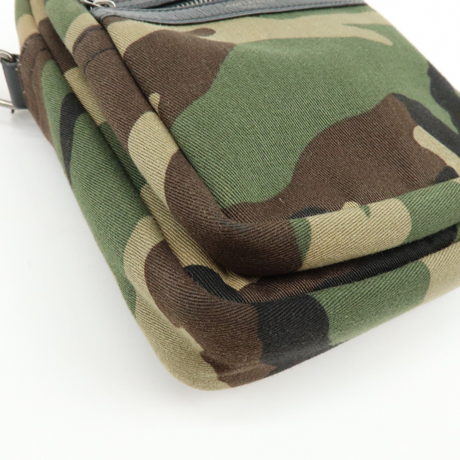 SAINT LAURENT PARIS Canvas Leather Shoulder Bag Camouflage 581700