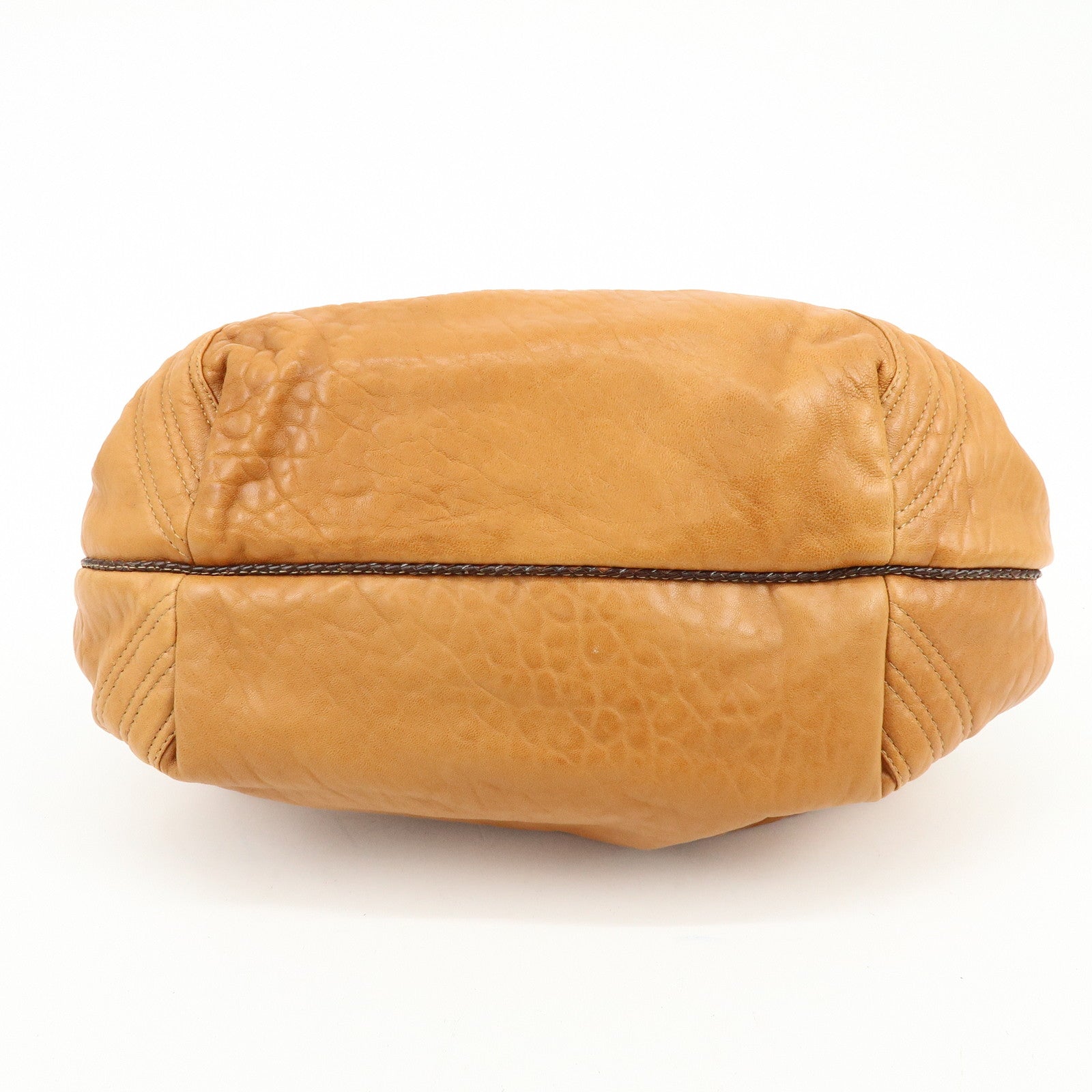 FENDI Zucca Mini Spy Bag Nappa Leather Hand Bag Camel Brown 8BL078