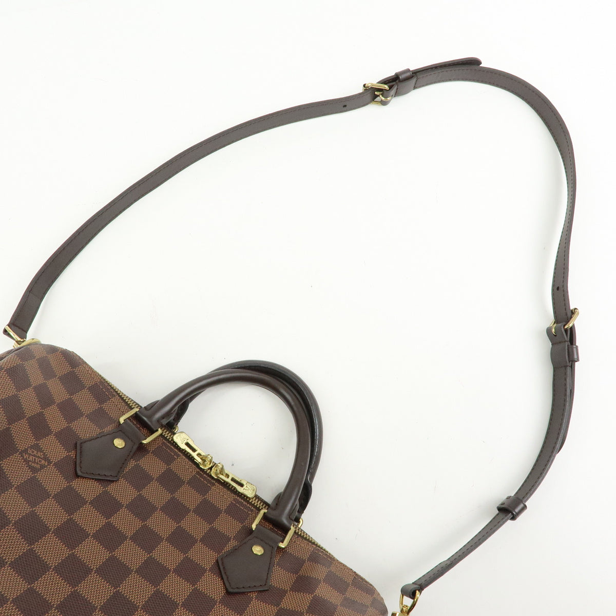 Louis Vuitton Damier Speedy Bandouliere 30 Boston Bag Brown N41367