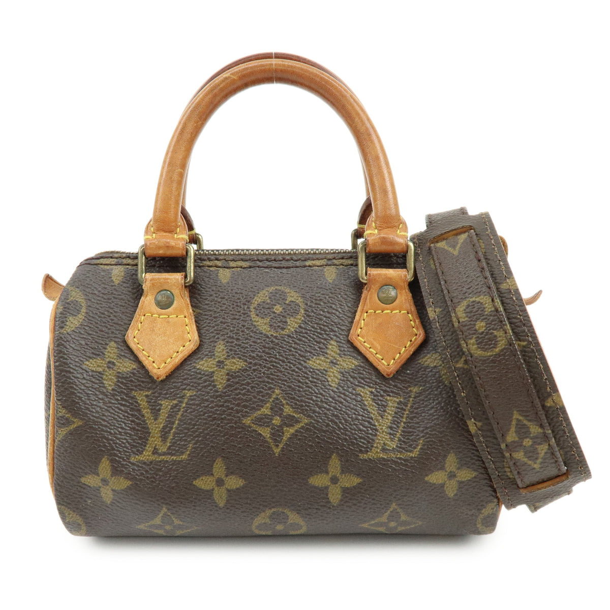 Louis Vuitton Monogram Mini Speedy Hand Bag and Strap M41534 J52315 Lot