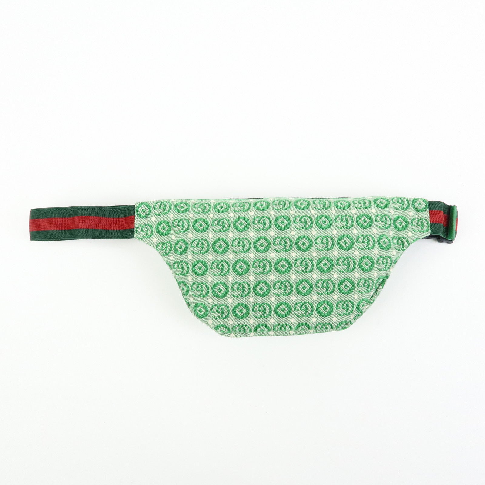 GUCCI Children's Sherry Canvas Leather Body Bag Waist Bag Green 502095