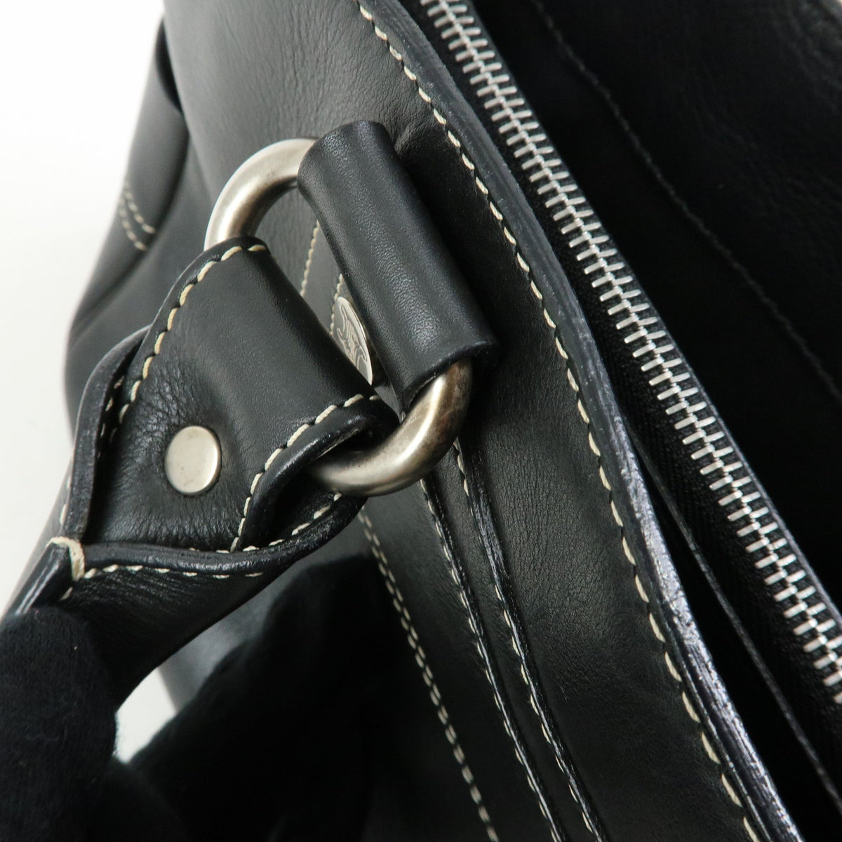 CELINE Leather Boogie Bag Hand Bag Black