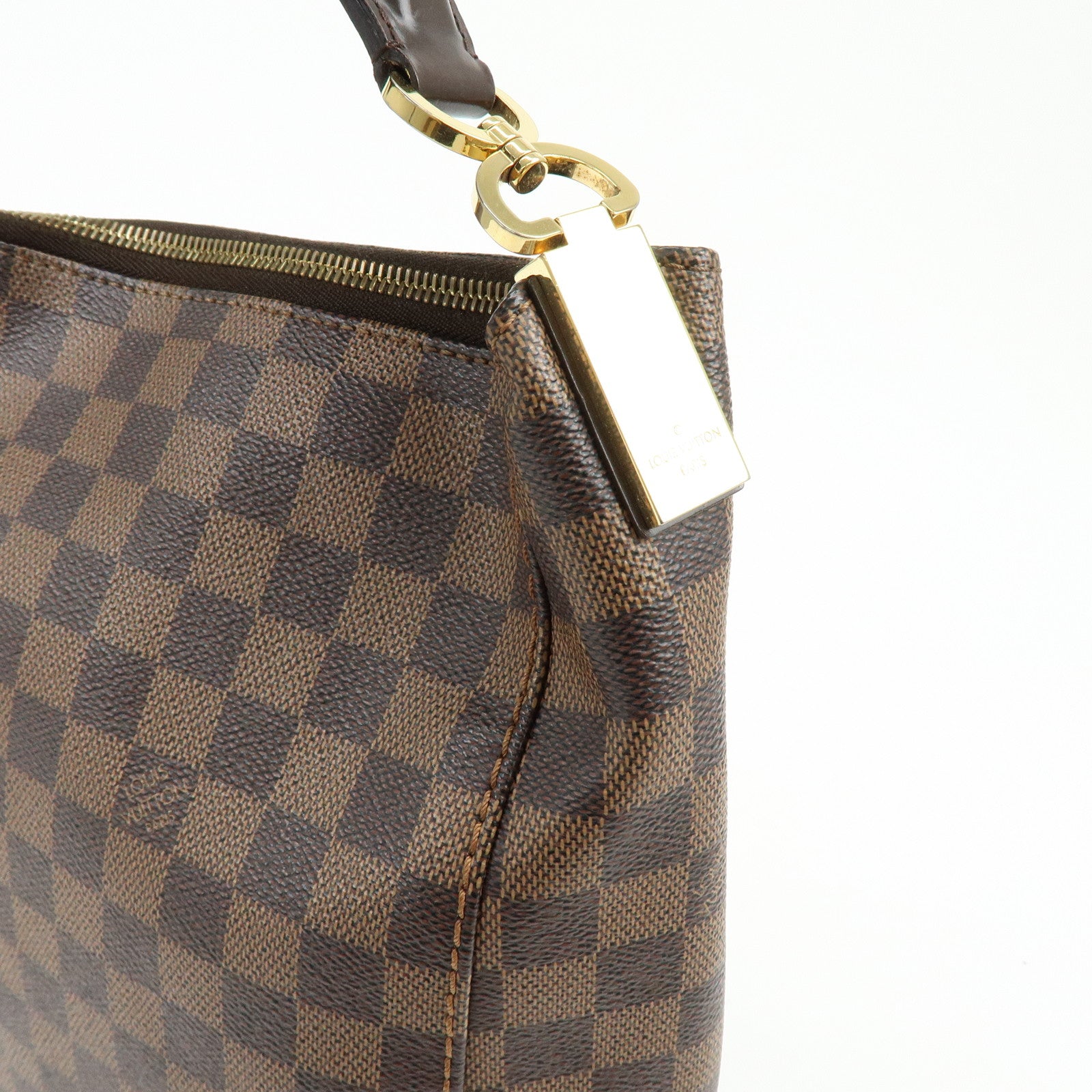 Louis Vuitton Damier Canvas Portobello PM Shoulder Bag Brown N41184