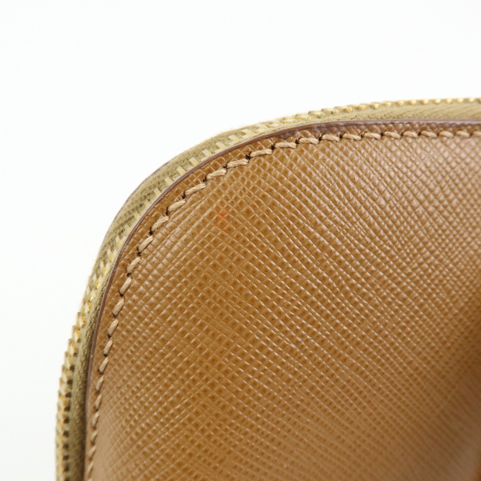 PRADA Triangle Logo Saffiano Leather Hand Bag Camel BL0837
