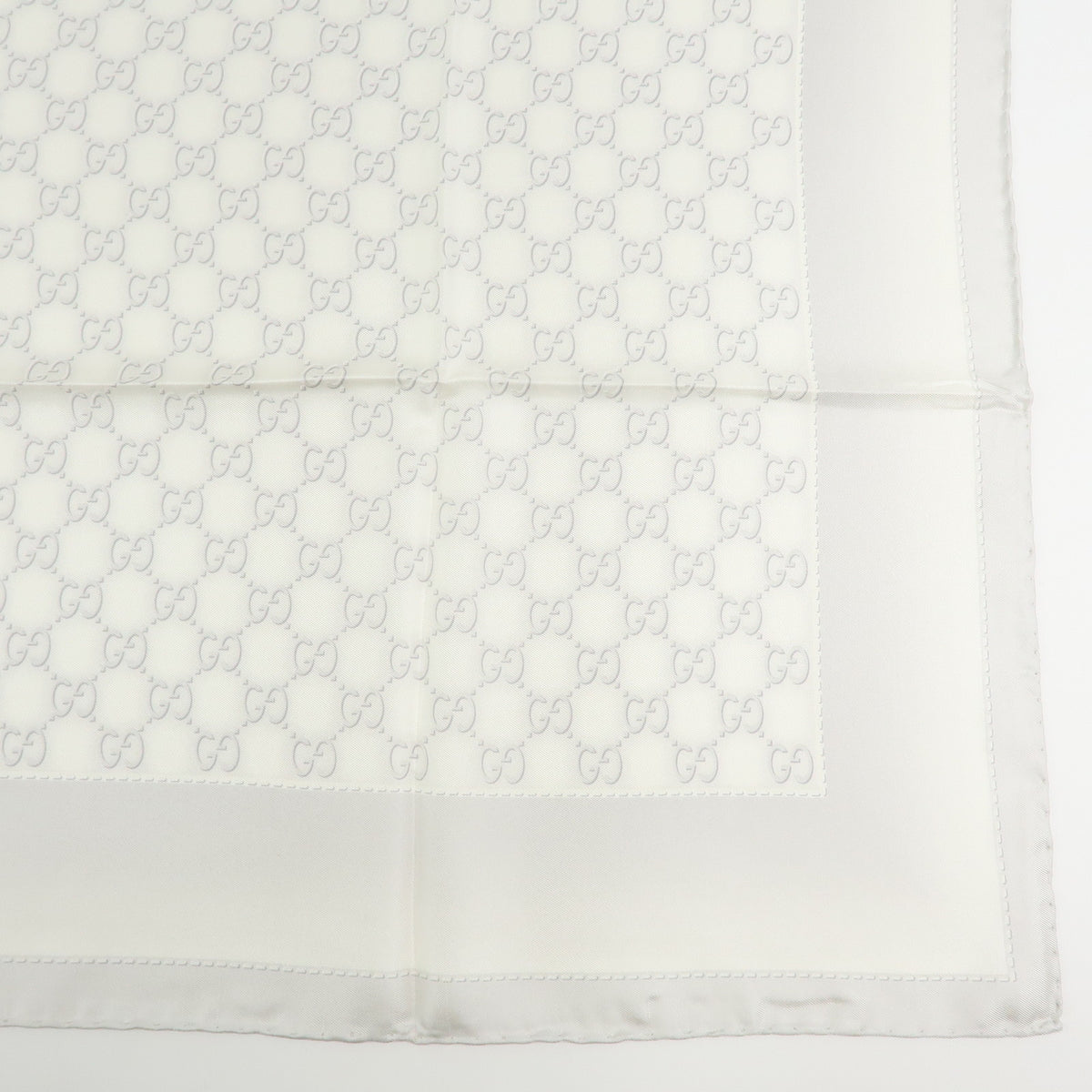 GUCCI Horsebit Silk100% Scarf Shawl White