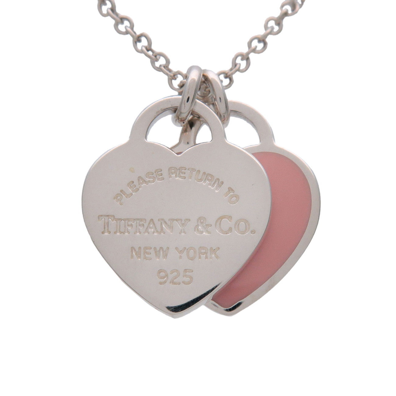 Tiffany & Co Return to Tiffany Mini Double Heart Tag Necklace SV925
