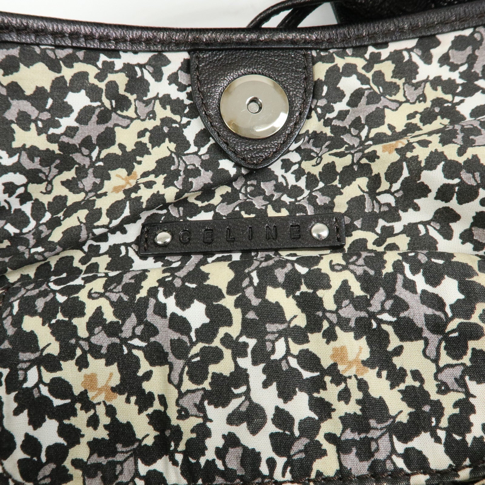 CELINE Macadam Bittersweet Denim Leather Shoulder Bag Indigo Blue Black