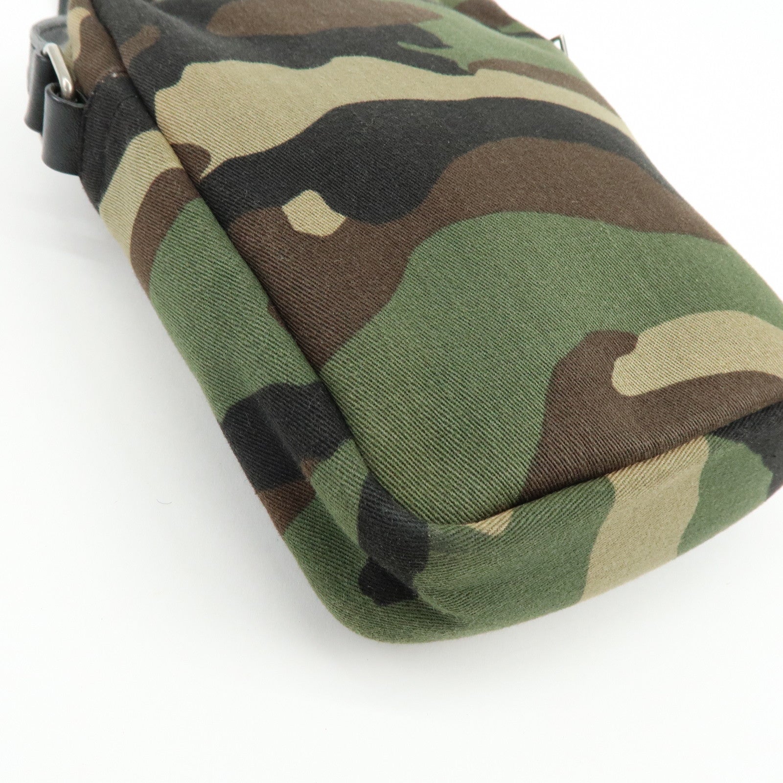 SAINT LAURENT PARIS Canvas Leather Shoulder Bag Camouflage 581700