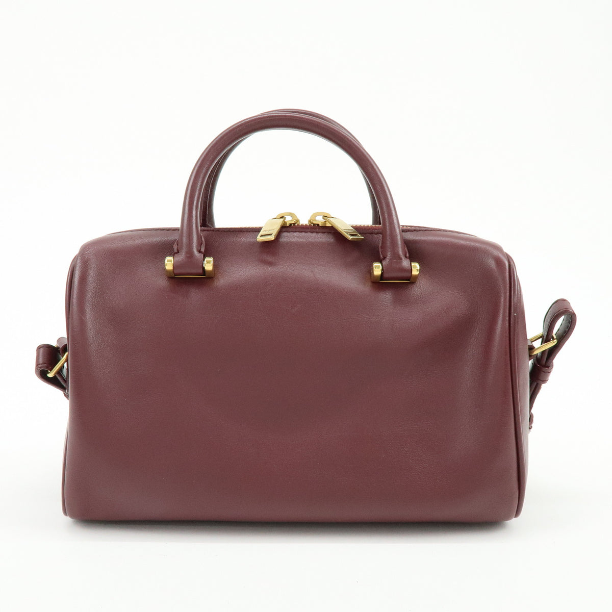 SAINT LAURENT PARIS Baby Duffle Leather 2WAY Bag Shoulder Bag Wine Red