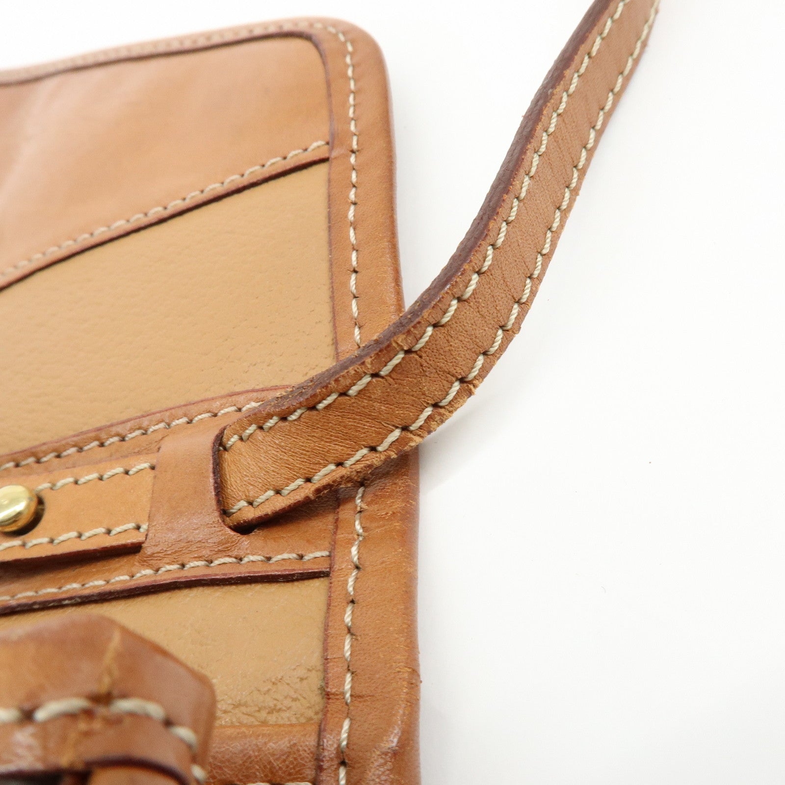 CELINE Macadam PVC Leather Shoulder Bag Crossbody Bag Brown