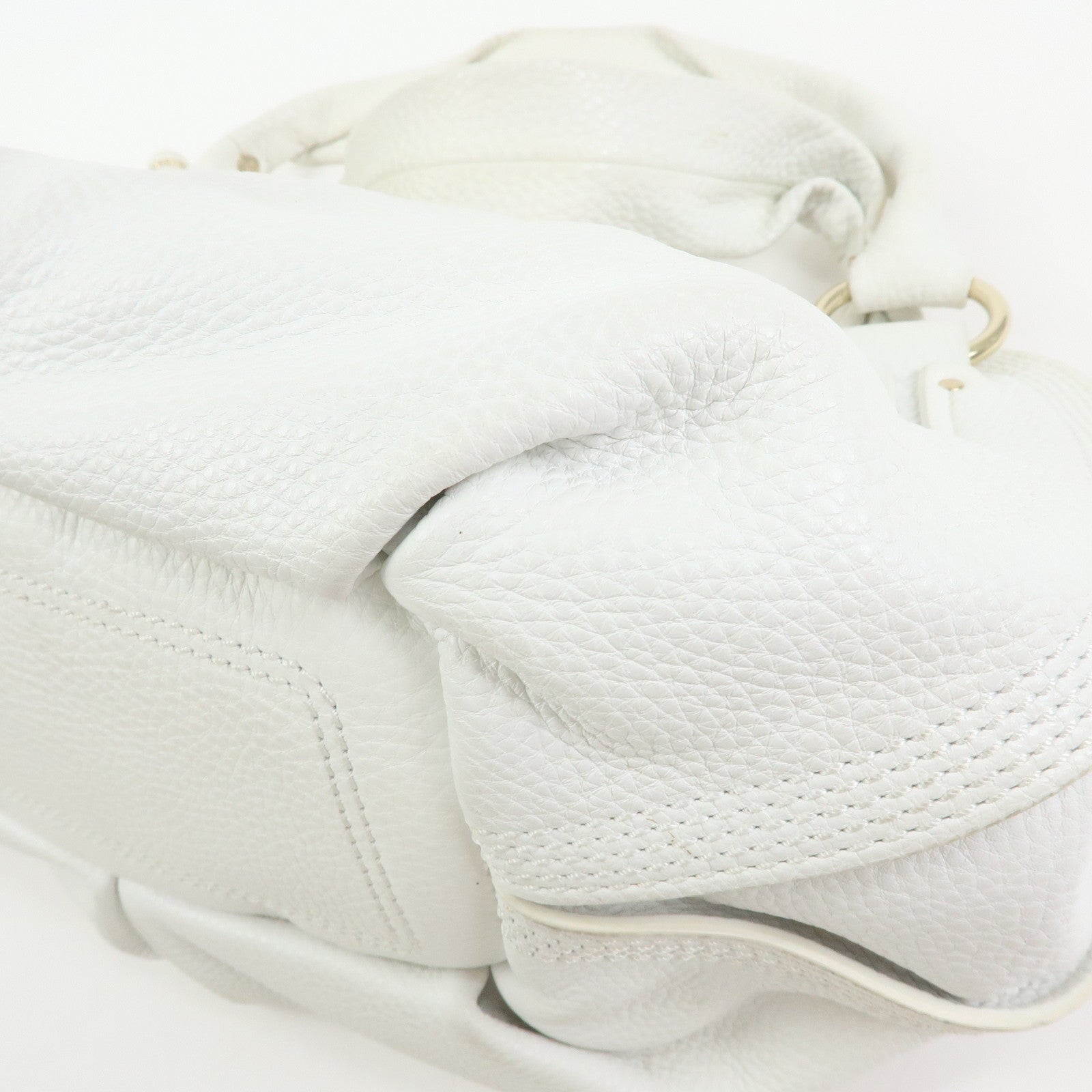 Celine Bittersweet Leather Shoulder Bag Hand Bag Hobo Bag White