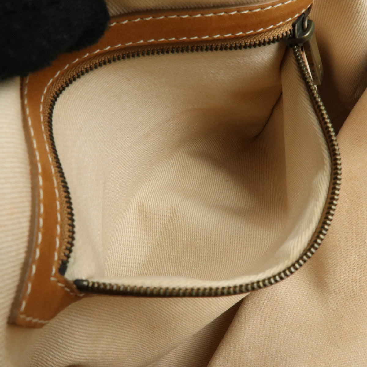CELINE C Macadam Canvas Leather Shoulder Bag Hand Bag Beige