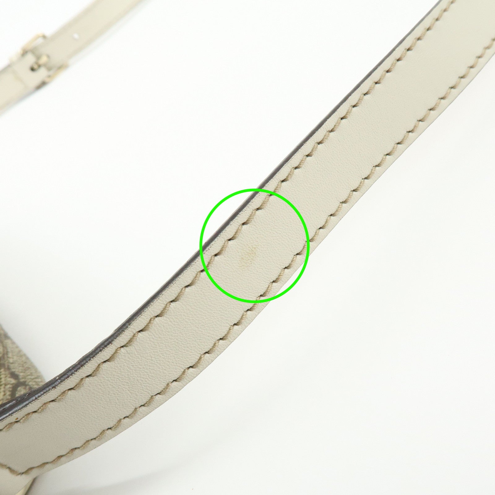 GUCCI GG Supreme Leather Shoulder Bag Crossbody Bag  Beige White 201447
