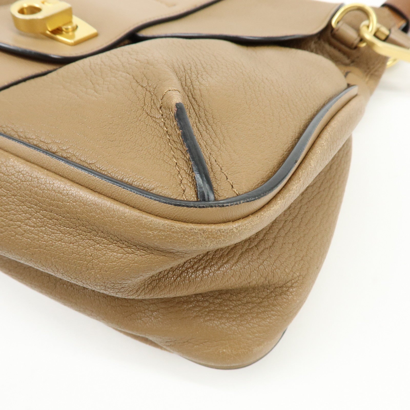 Chloe Lexa Leather 2Way Bag Shoulder Bag Hand Bag Brown