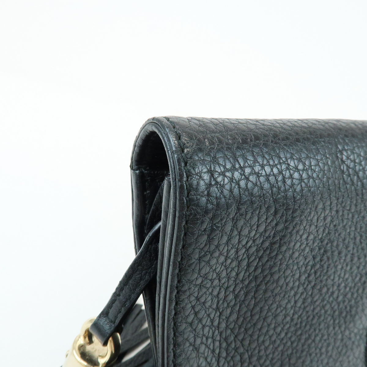 GUCCI SOHO Interlocking G Leather Clutch Bag Flat Pouch Black 336753