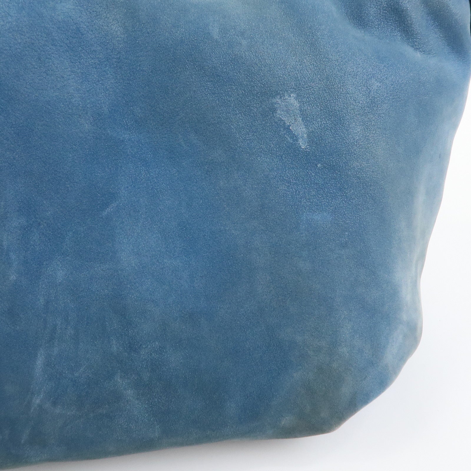 FENDI Lampo Leather Tote Bag Shoulder Bag Blue 8BR636