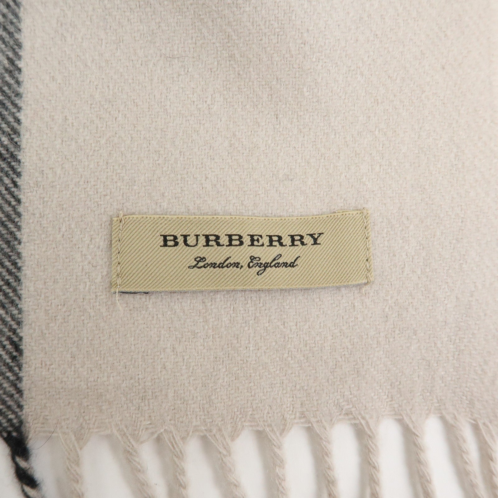 BURBERRY Lot of 2 Cashmere 100% Scarf Shawl Nova Plaid Grey Off White