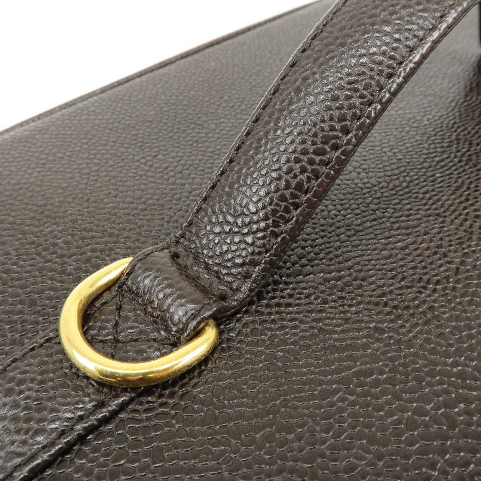 CHANEL COCO Mark Caviarskin 2WAY Bag Cosmetic Bag Black A07061
