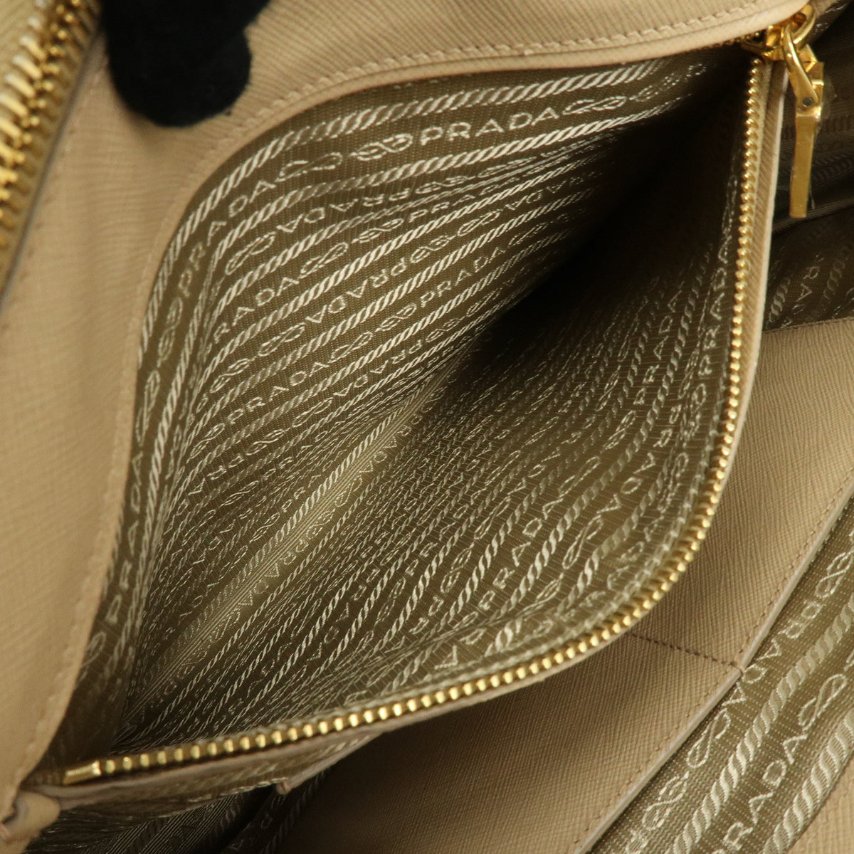 PRADA Triangle Logo Galleria Saffiano Leather 2Way Bag  Beige 1BA274