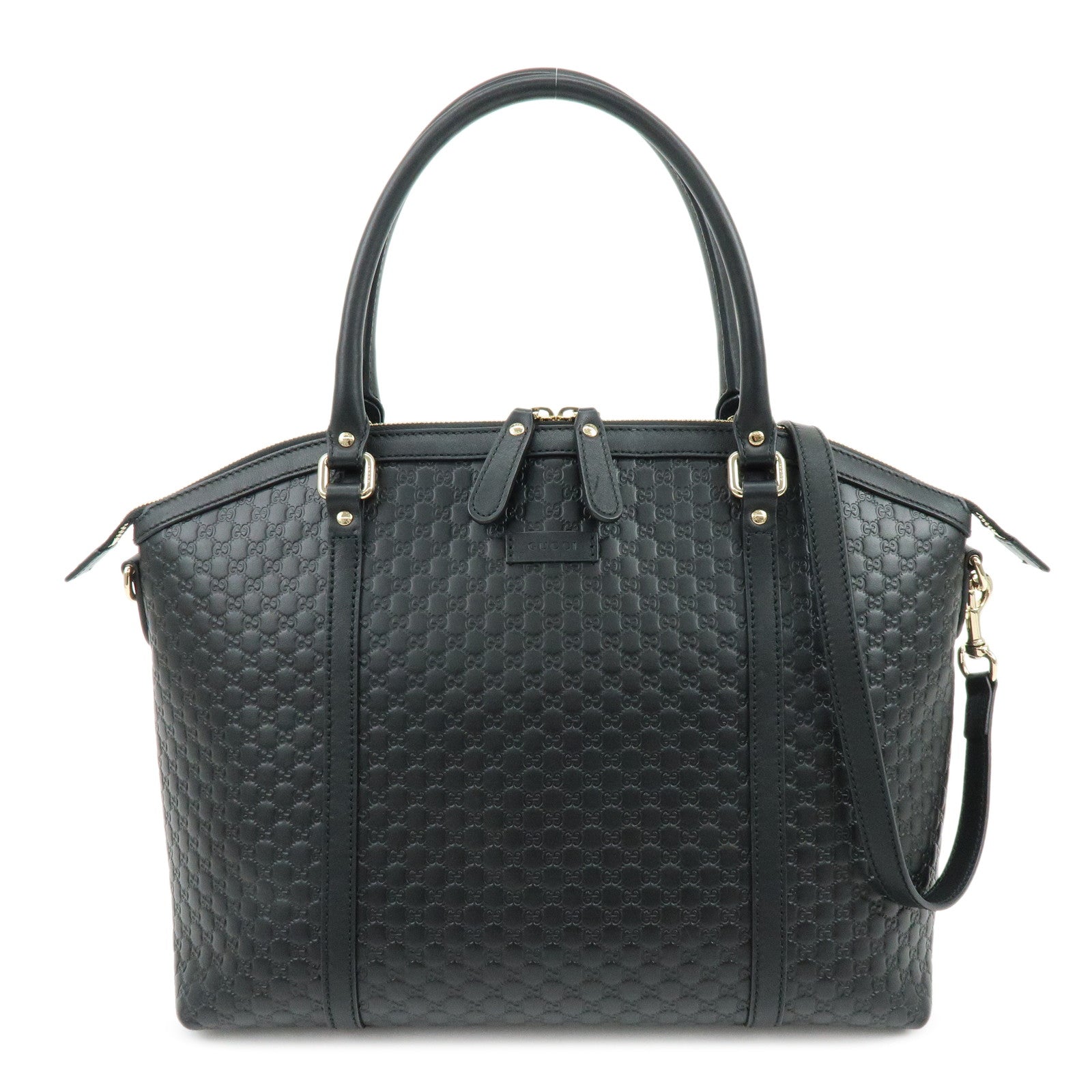 GUCCI Microguccissima Leather 2Way Bag Hand Bag Black 449657