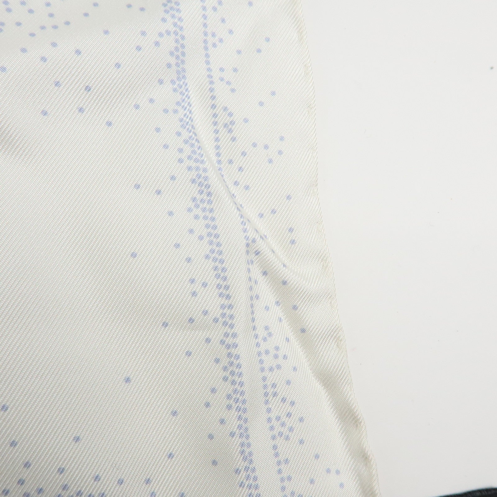 CHANEL Camelia COCO Mark Silk 100% Scarf Bear Penguin White Light Blue