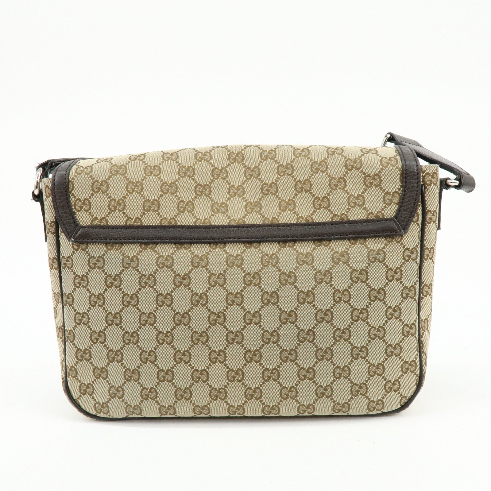 GUCCI GG Canvas Leather Shoulder Bag Crossbody Bag Beige Brown 449171