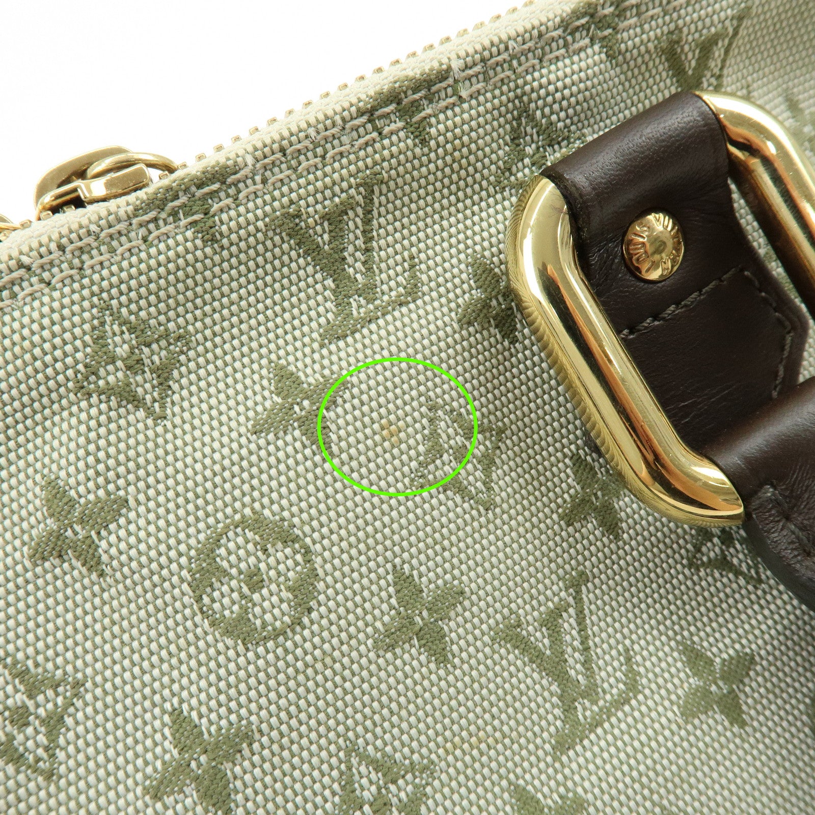 Louis Vuitton Monogram Mini Alma Long Hand Bag Khaki M92206