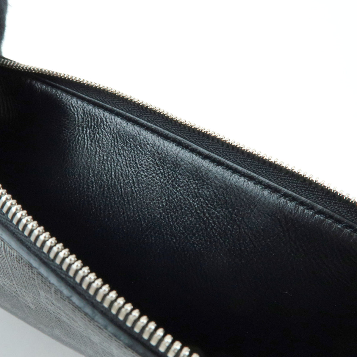 BALENCIAGA Signature PVC Leather Clutch Bag Flat Pouch Black 702627